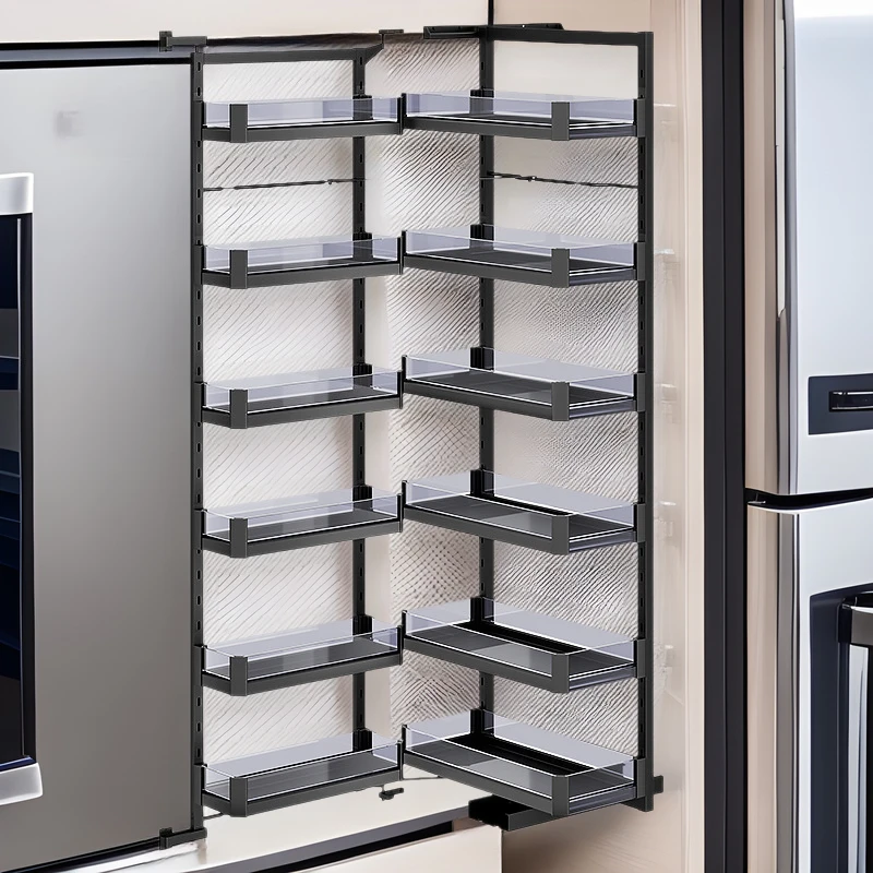 Kitchen big monster pull basket high cabinet snack cabinet linkage high deep pull basket kitchen storage