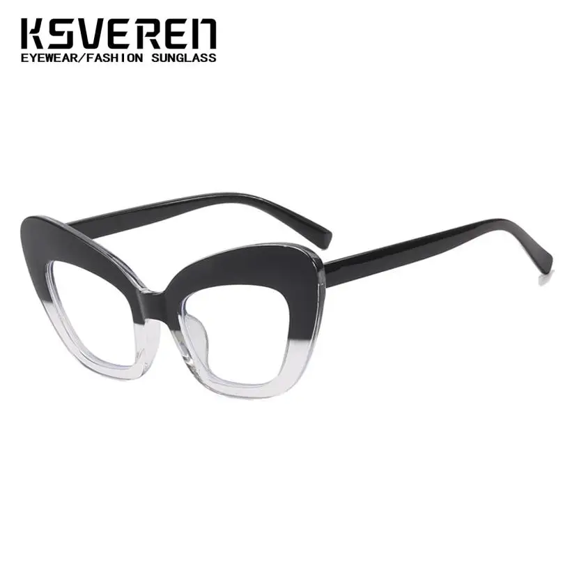 KSVEREN Anti Blue Lightแว่นตาอ่านหนังสือแว่นตาผู้หญิงแว่นตาVINTAGE CAT EYEกรอบแว่นตาขนาดใหญ่กรอบแว่นตา