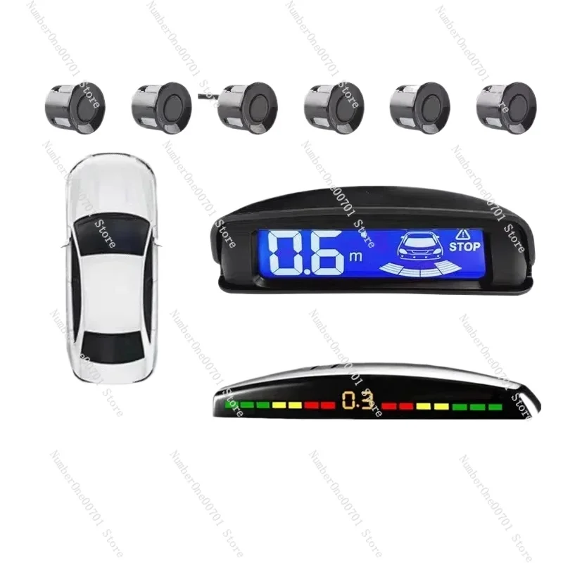 

Reversing radar 4 6 8 probe front and rear car radar beep real voice sound vehicle alarm radar