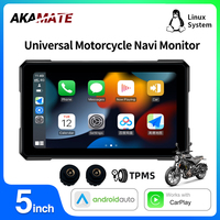 5inch Motorcycle Wireless CarPlay Android Auto GPS Navigation Monitor Waterproof IPS Screen Bluetooth Portable Touch Screen