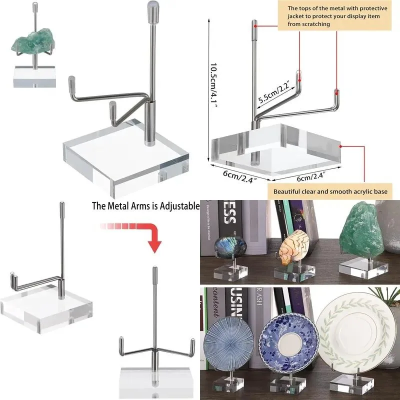 Acrylic Base Silver Decorative Panel Display Stand for Jewelry Accessories Showcase Organizer Retail Store Counter