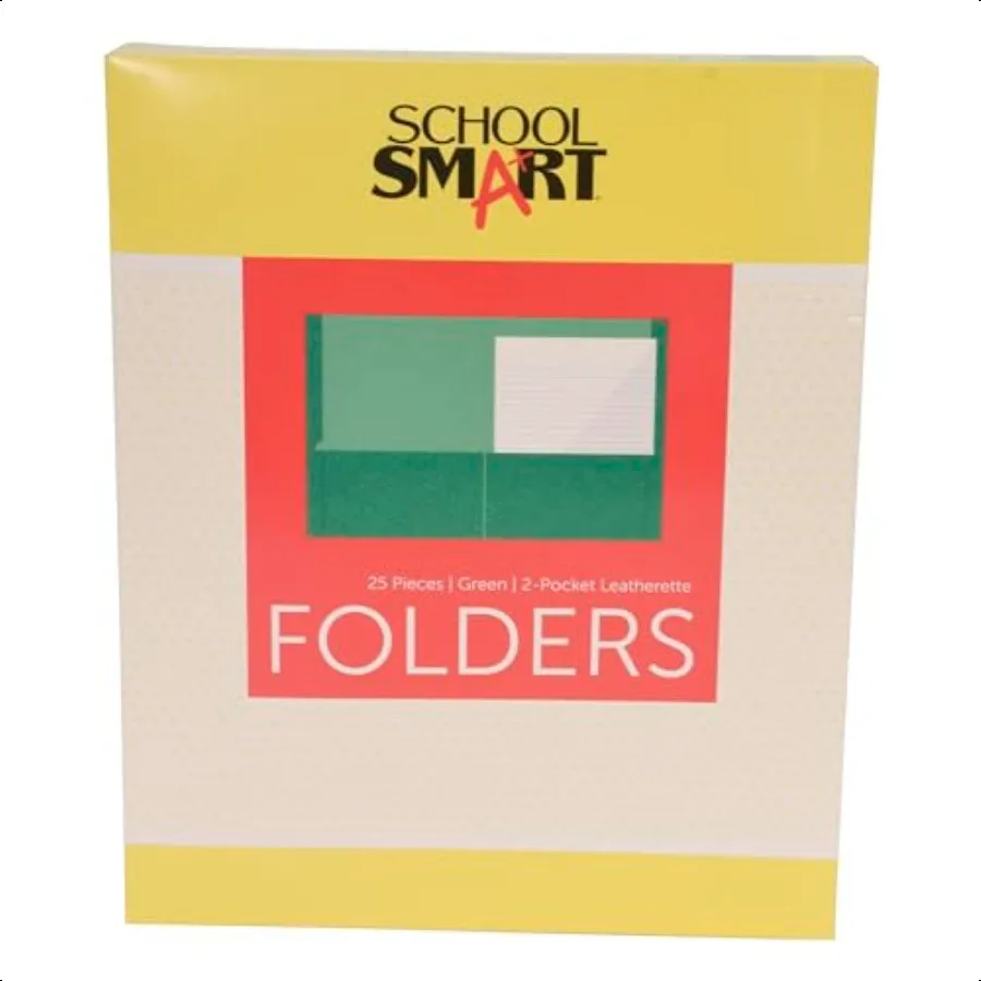 

2Pocket Folders with No Brads Green Pack of 25
