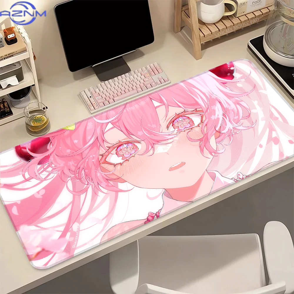 Anime H-Hatsune M-Miku Pink Sakura Kawaii Large  Extended Mouse Pad Non Slip Desk Mat Keyboard Rug for PC Gamer Laptop
