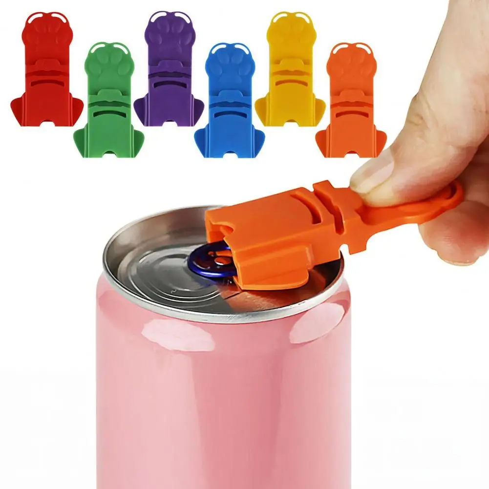 6Pcs 6cm Easy Can Opener For Soda Beer, Handheld Pull Tab Lifter With Lever Design, Safe No Sharp Edge Tool For Women Elderly