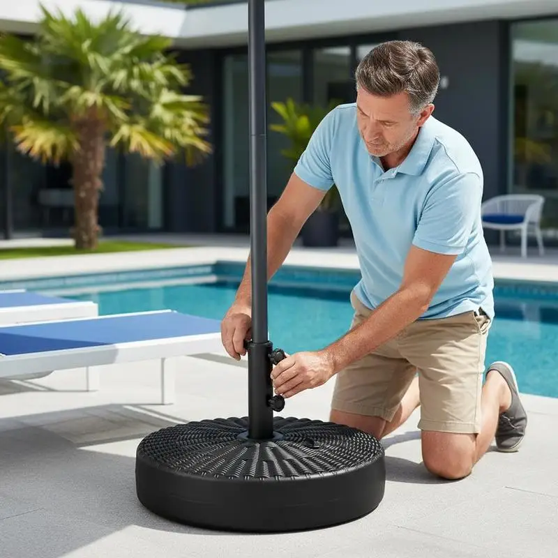 

29kg Water/Sand Filled Rattan-Effect Parasol Base
