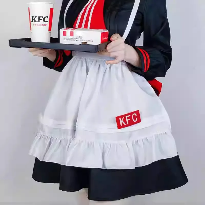 Genshin Impact Noelle Cosplay Costume KFC Maid Dress Anime Halloween Carnival Lolita Uniform Full Set Outfit