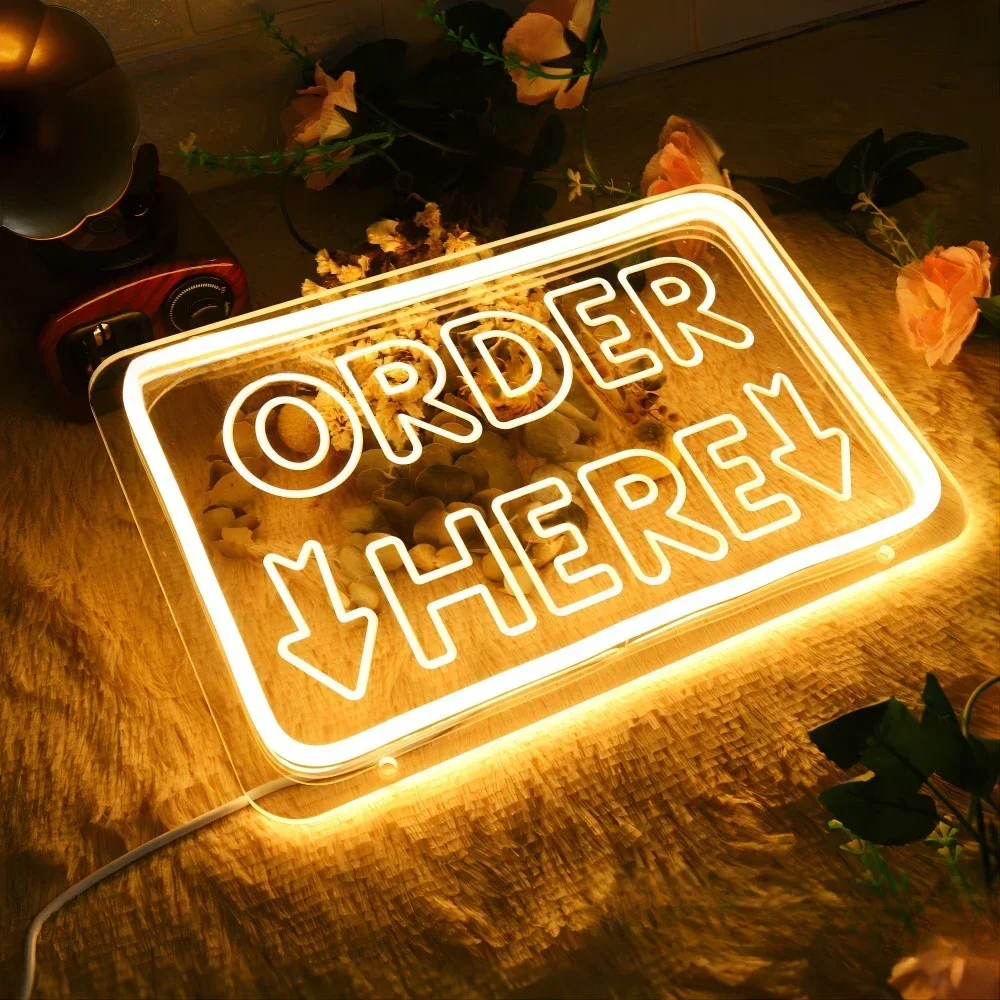 ORDER HERE Engraved Neon Sign Led Neon Lights for Store Decoration Coffee Bar Decoration Wall Panels Support Customized