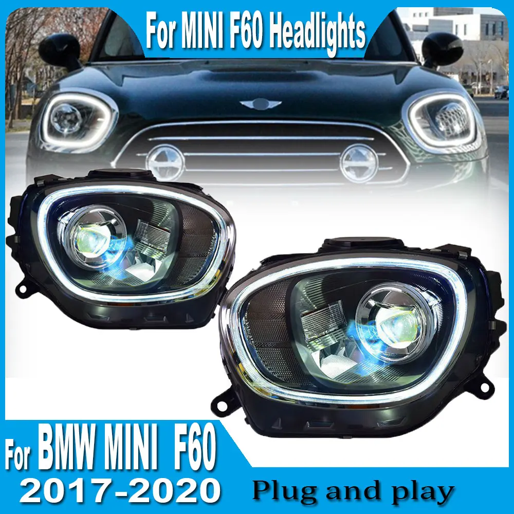 

2 шт. автомобильный Стайлинг для фар MINI Countryman F60 2017 2018-2020 F60 фара DRL фары светодиодный проектор луч аксессуары