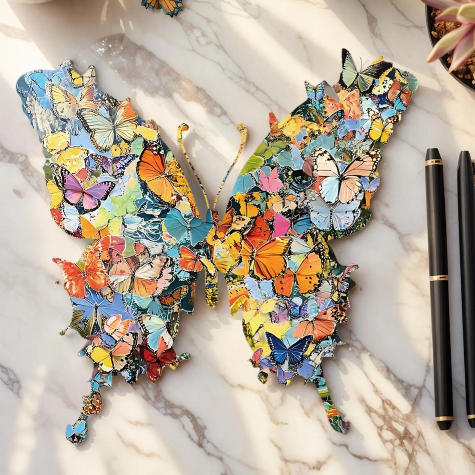 나무 직소 퍼즐 나비 모양 퍼즐 162/118 조각 두뇌 자극 게임 가족 파티 게임 어린이 및 성인을 위한 크리스마스 선물