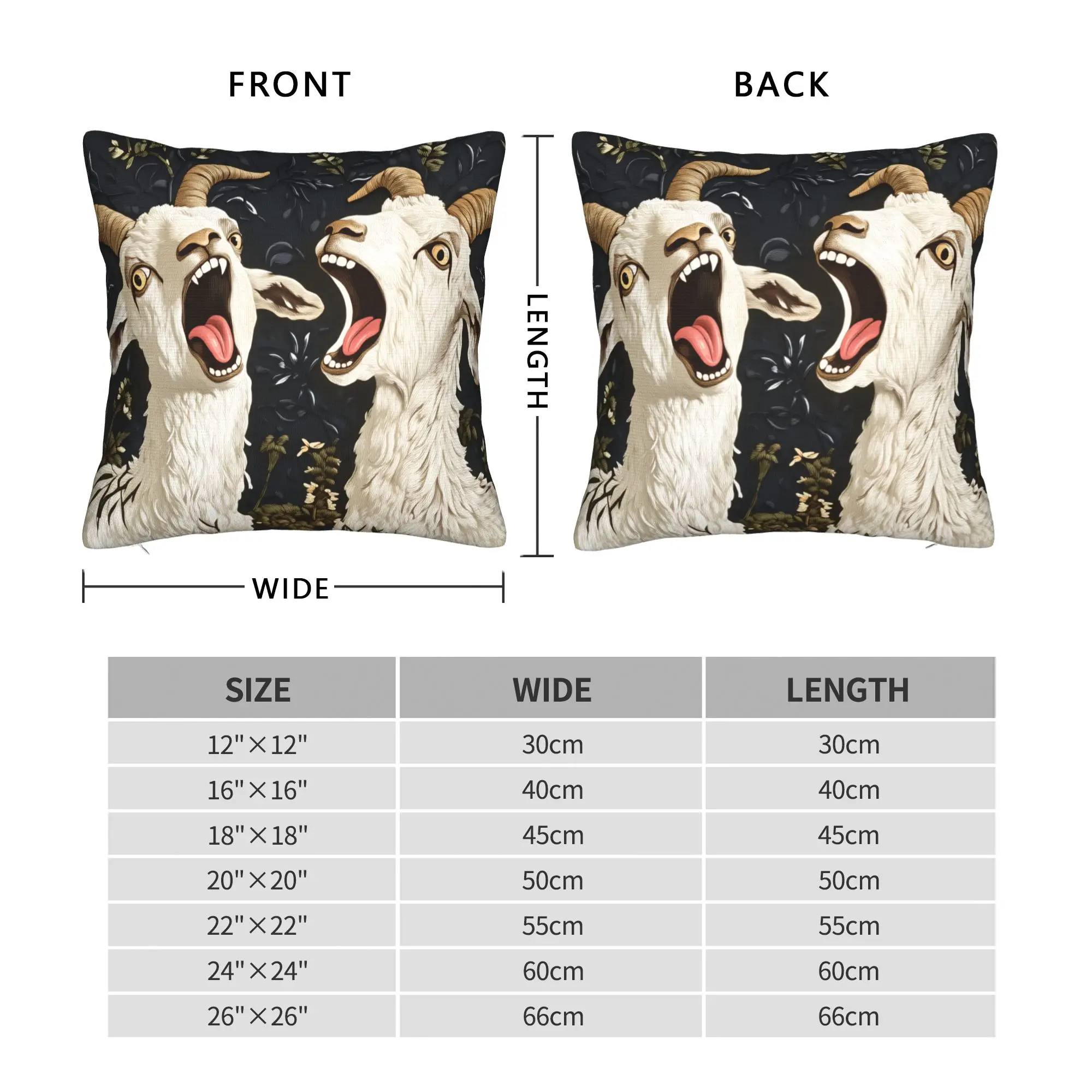 Spooky Goat Face Pillow Case  Kawaii Pillow Cover Comfy Pillowcases For Couch Sofa Bedroom