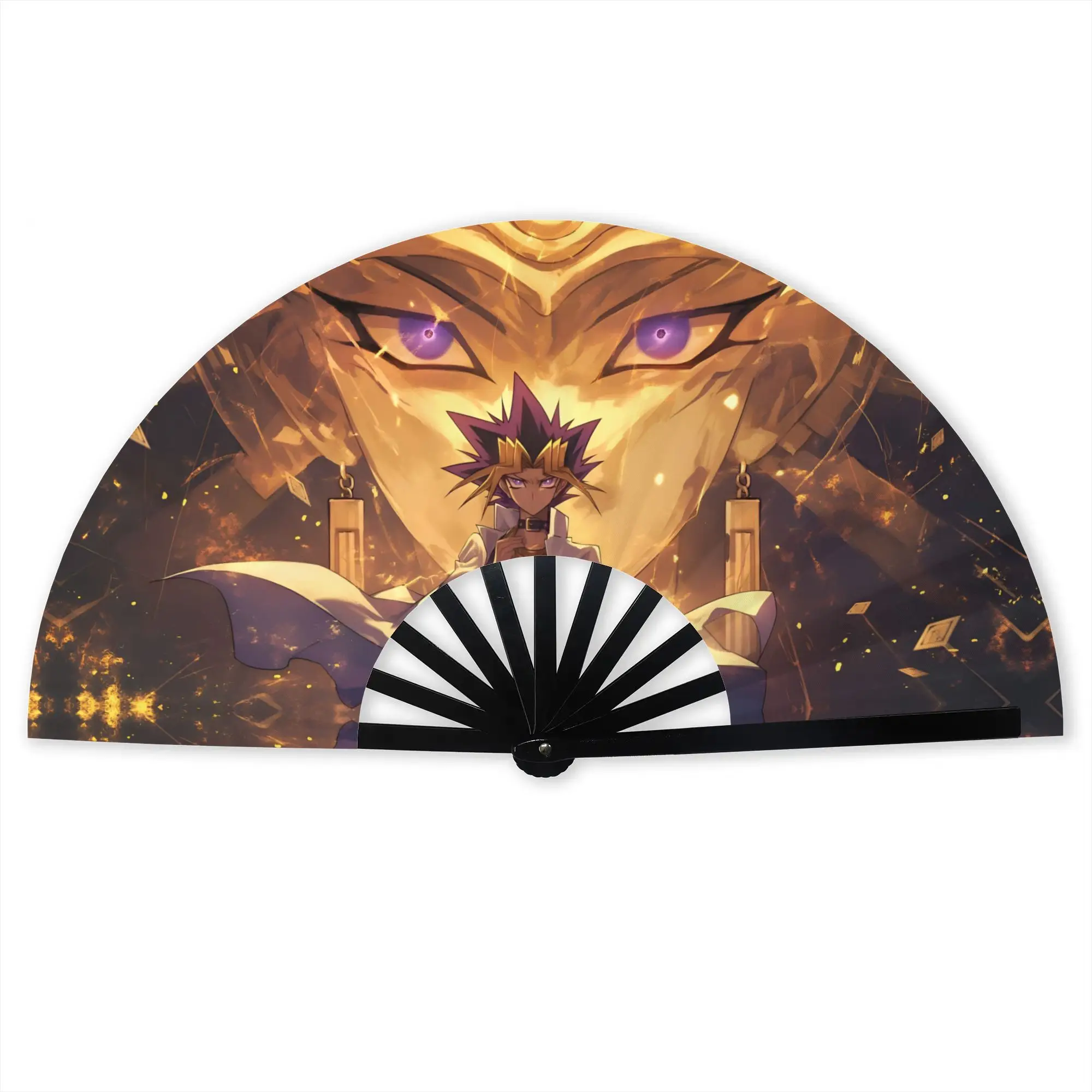 Y-Yus Gi O-Ohs Traditional Folding Fan Oriental Art Seto Kaiba Change Of Heart High-Quality Fans Exquisite Decorative Hand Fan