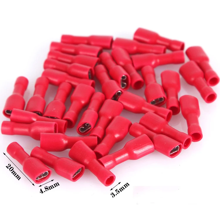 

4.8mm Push On RED Female Spade Connector Terminals