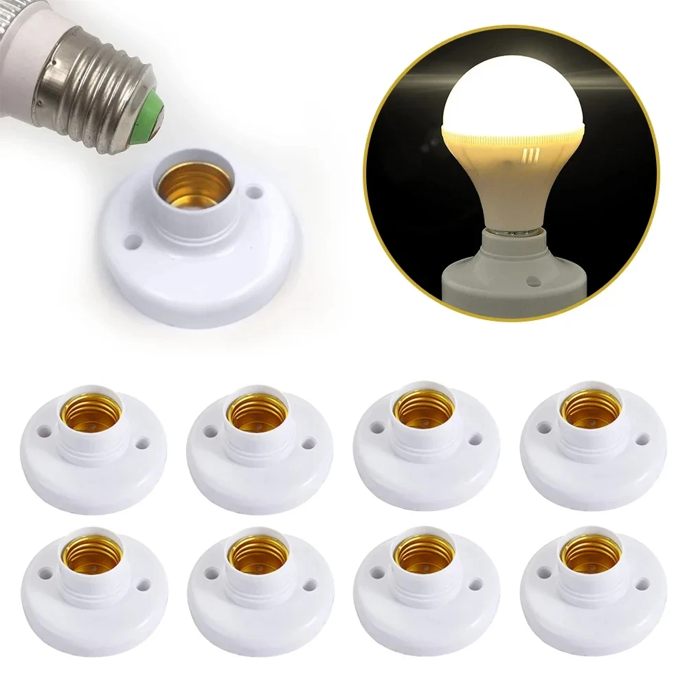 1 pz/lotto E27 presa con tappo a vite plafoniera bianca lampadina Base di fissaggio supporto per lampadina supporto per lampadina a spirale Base per lampadina a LED