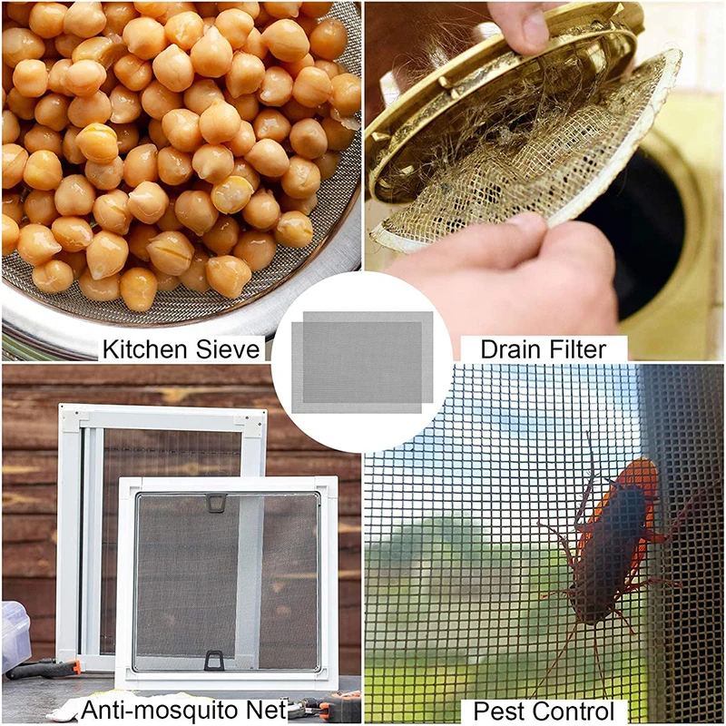 

2-Piece Set Stainless Steel Pest Control Mesh Rodent Proof Vent Mesh Sheet Air Brick Of 20 Mesh Insect Proof Metal Mesh