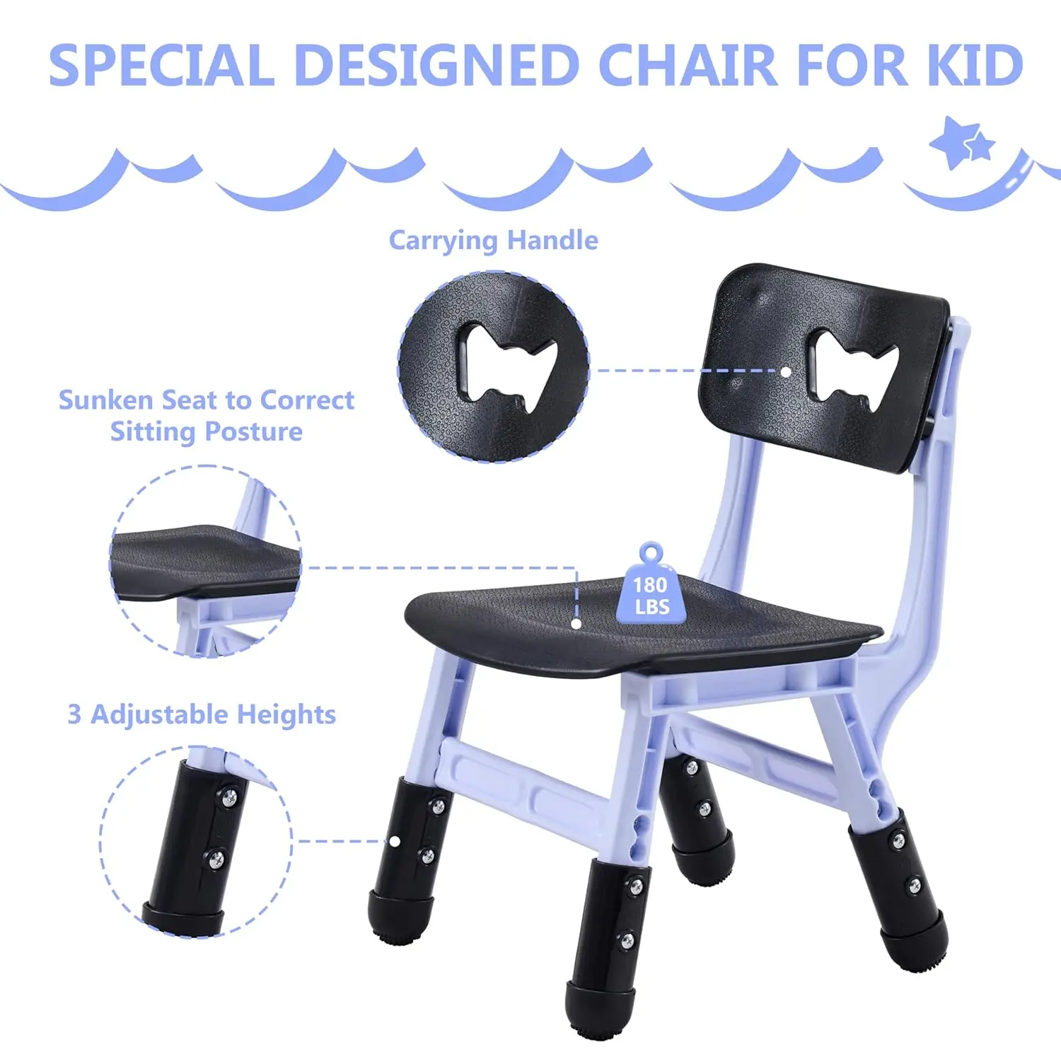 طقم طاولات وكراسي للأطفال (كرسيين)، طقم طاولة وكرسي للأطفال الصغار قابل للتعديل الارتفاع للأطفال من سن 3 إلى 8 سنوات مع سطح مكتب جرافيتي، تعلم