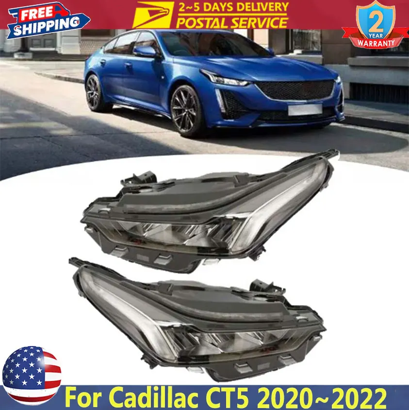 

Передний бампер, головной фонарь для Cadillac CT5 2020 ~ 20222, светодиодная фара в сборе, левая и правая сторона, дневные ходовые огни 84782269