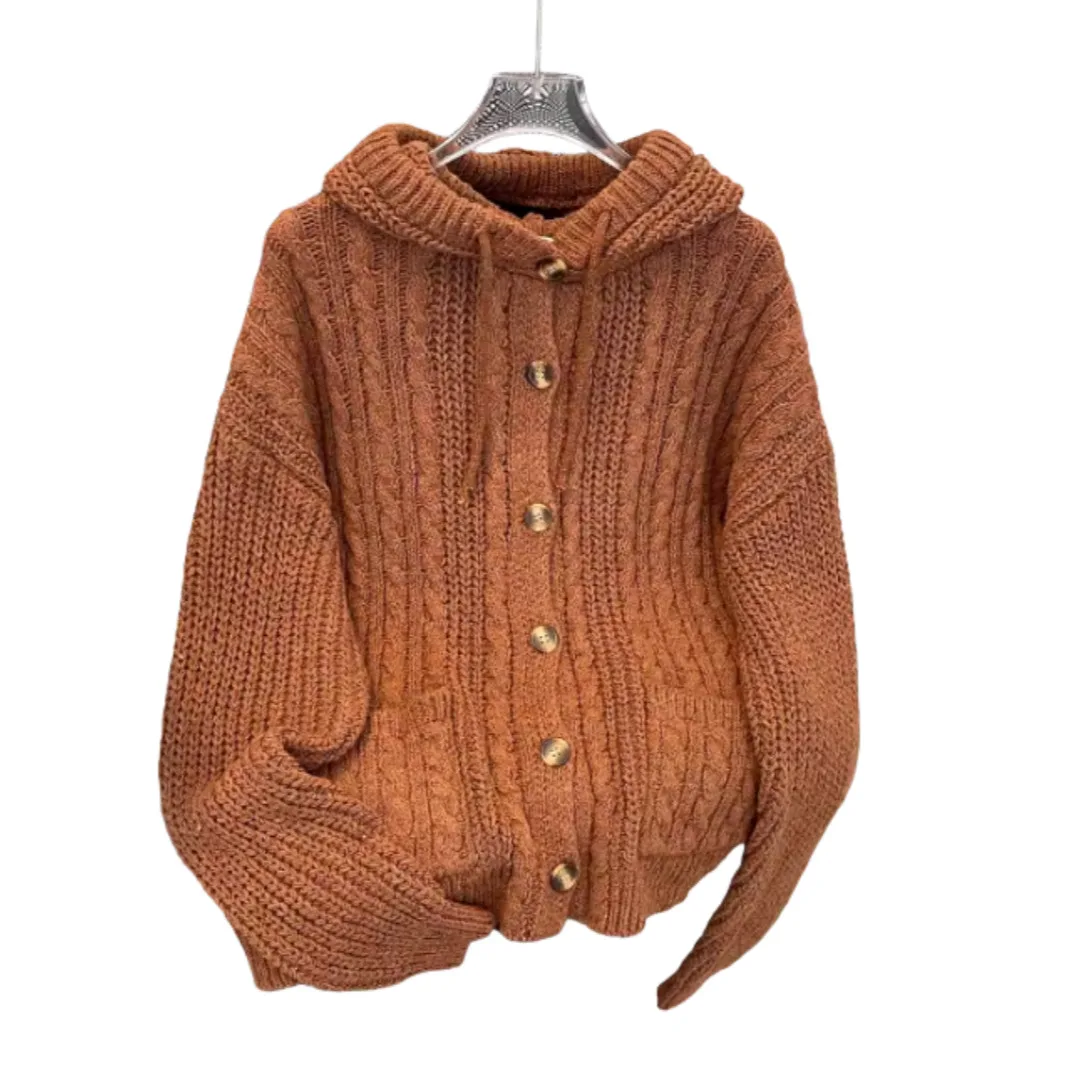 Unisex Sweater Cardigan 2025 Autumn Winter New Men's Hooded Cardigan Sweater Warm Loose Retro Casual Thickened Outerwear Women