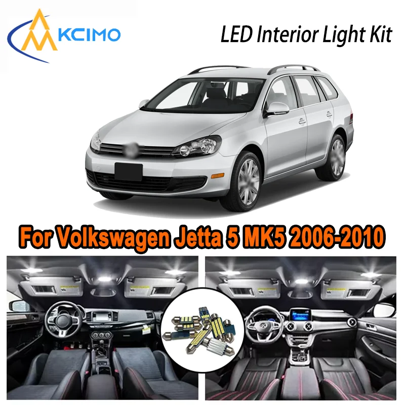 

For Volkswagen Jetta 5 MK5 2006-2010 2007 2008 2009 2010 LED Interior Dome Map Trunk Light Kit Car Led Lamps Canbus No Error