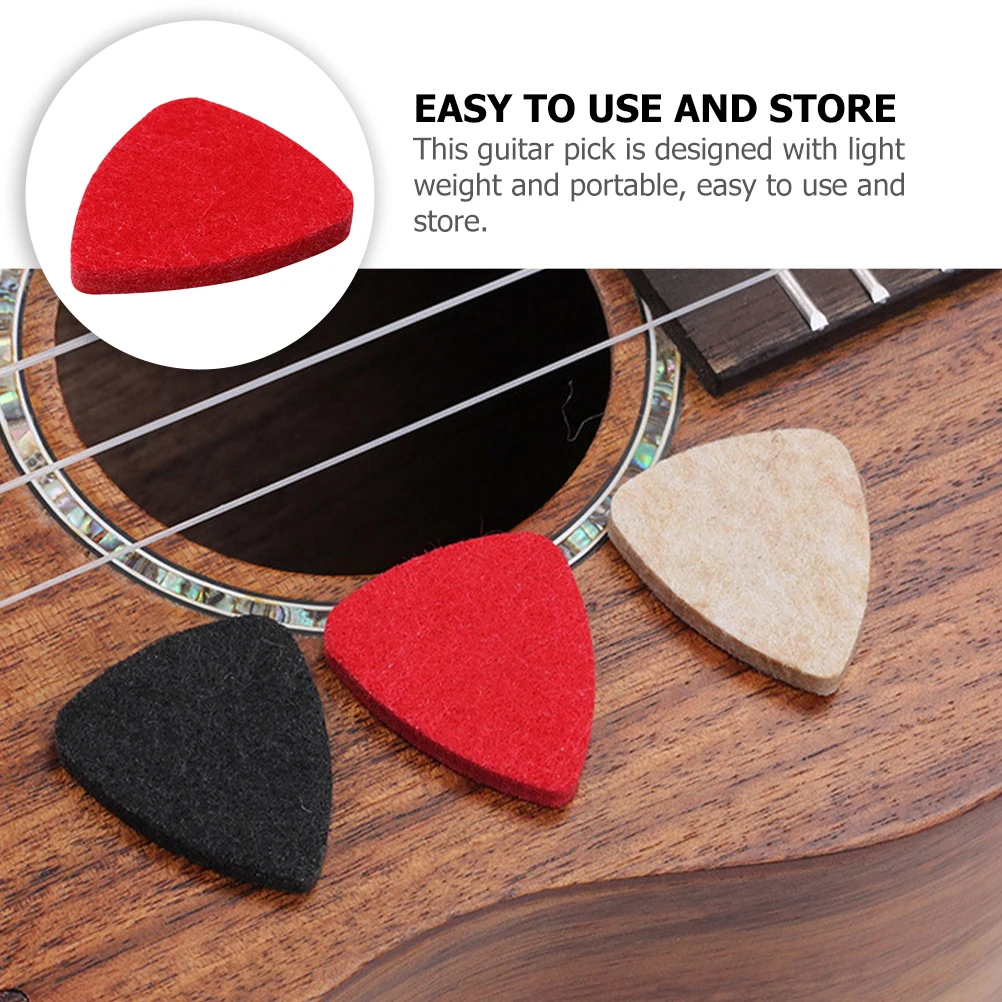 

3 Pcs Wool Felt Guitar Picks Lightweight Portable Safe Harmless Unique Design Gifts for Guitarists Folk Practice