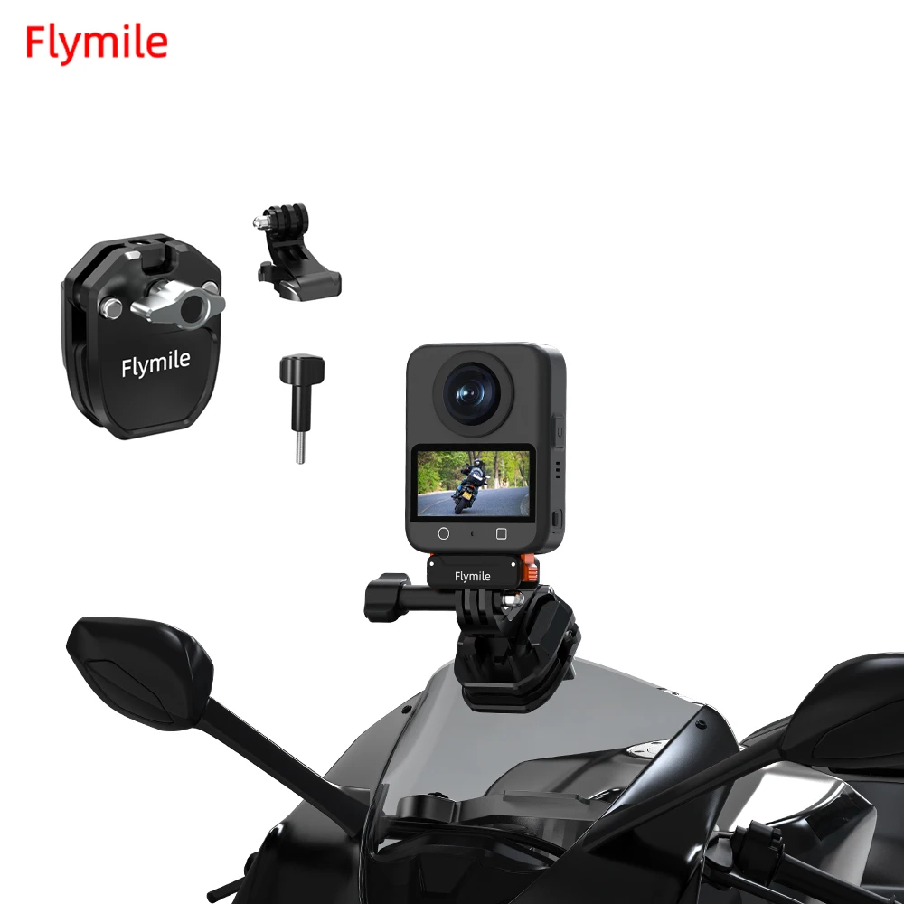 مشبك تثبيت على الزجاج الأمامي للدراجات النارية مشبك من الألومنيوم لملحقات كاميرا DJI Action5 Pro/4/Osmo 360/Insta360 X5