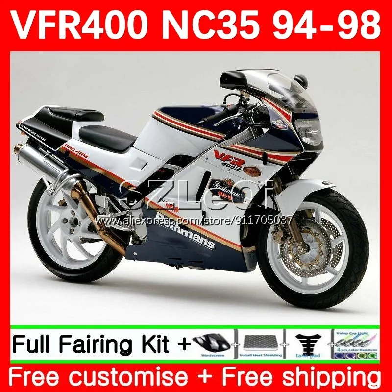 VFR400R For HONDA VFR400 Dark blue RVF VFR 400 R RR 400R 94 95 96 97 98 65No.35 RVF400R NC35 1994 1995 1996 1997 1998 Fairing