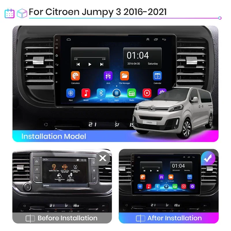 2din Car Radio Multimedia Player Carplay Auto GPS Navi NO DVD For Citroen Jumpy 3 SpaceTourer 1 For Peugeot Expert 3 2016-2021