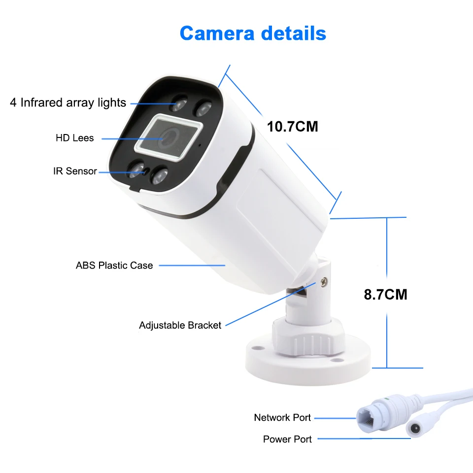 8MP 4K POE IP Camera POE 5MP 4MP 3MP Outdoor Waterproof H.265 Security Surveillance Bullet CCTV Camera Motion Detection Camera