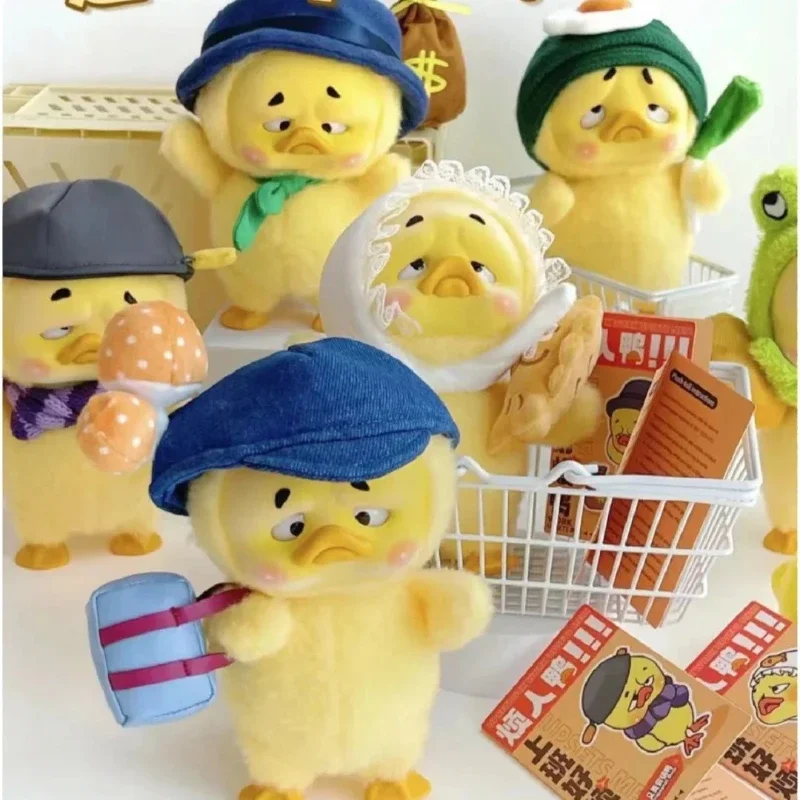 Pato de pedágio v1.0, caixa cega fofa de trabalho, pato de trabalho duro, caixa misteriosa, presente surpresa, brinquedos de figura de ação de pato com problemas