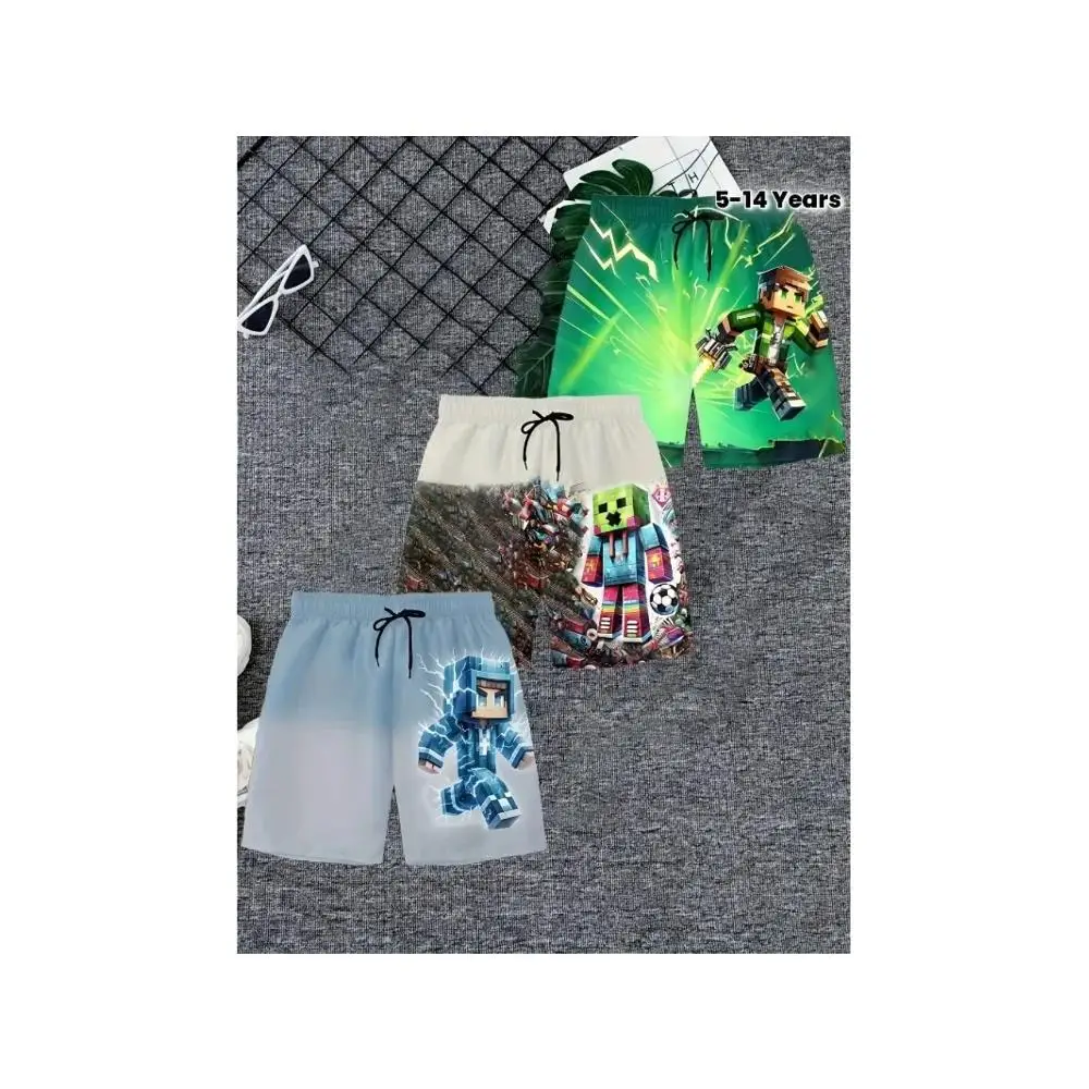 

1 Pack Boys Quick Dry Swim Trunks, Kids Casual Outdoor Beach Shorts