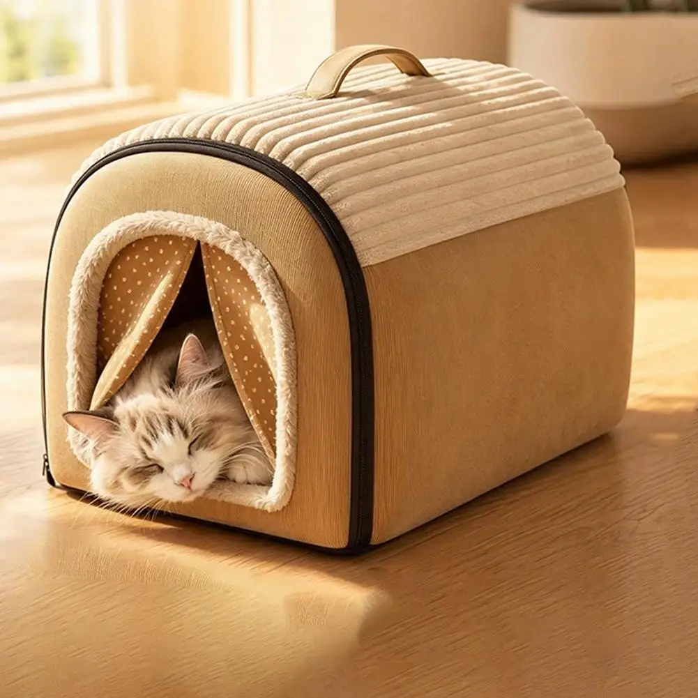 Cartoon Warm Dog Cat House Soft Pet Bed Tent House Dog Kennel Cat Bed Removable and Washable Cushion For Pets Supply