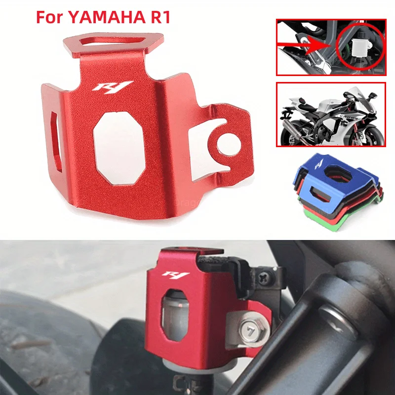 

For Yamaha YZF R1 YZF-R1 YZFR1 2011-2024 Motorcycle Accessories CNC Aluminum Rear Brake Fluid Storage Tank Protection Cover Cap