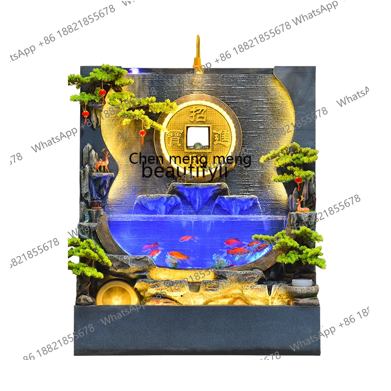 

Water Curtain Wall Water Screen Fountain Circulating Water Decoration Lucky Living Room Floor Stand Decoration