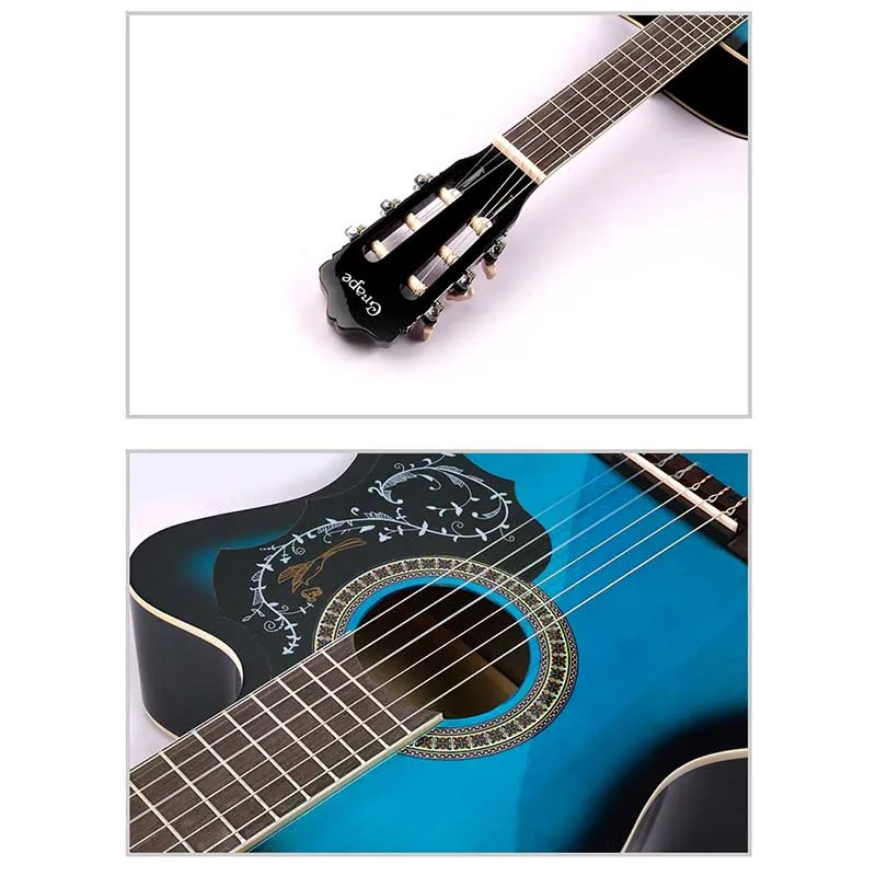 Wooden Classical Guitar with Basswood Material, Bright Style, Can Install Any EQ, 39 inches