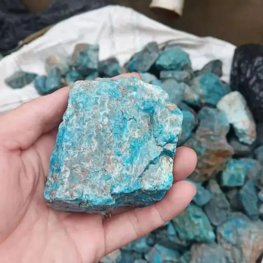 Natural Blue Apatite Rough Stone Gravel Raw Crystal Healing Mineral Specimen for Collection Home Decor