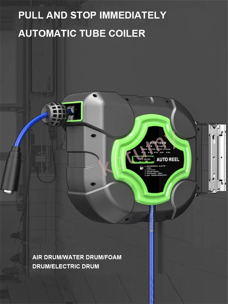 Imagem -02 - Carretel de Mangueira Retrátil Automático Tambor de ar Telescópico 4s Shop Lavagem de Carro Jardim Montagem em Parede Máquina de Limpeza