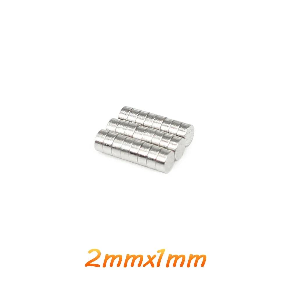 100/200/500/1000/5000PCS 2x1 Small Round Magnet 2*1mm Neodymium Powerful Magnetic 2x1mm Permanent Magnet 2*1 mini Disc magnet