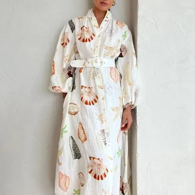 Nuevo Cárdigan con Mangas Farol 2026, Vestido Casual con Estampado de Moda