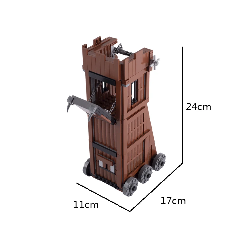 Brickpanda Medieval Scene Snow Sentry Siege Watchtower with Ballista Building Blocks 9