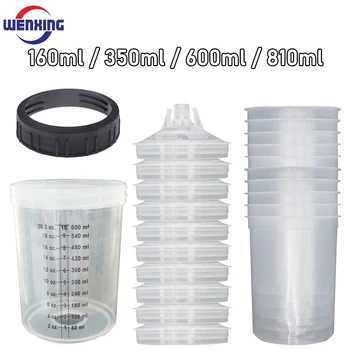스프레이 건 페인트 혼합 컵, H/O 퀵 컵 에어브러시 탱크, 160ML, 350ML, 600ML, 810ML, 10 개