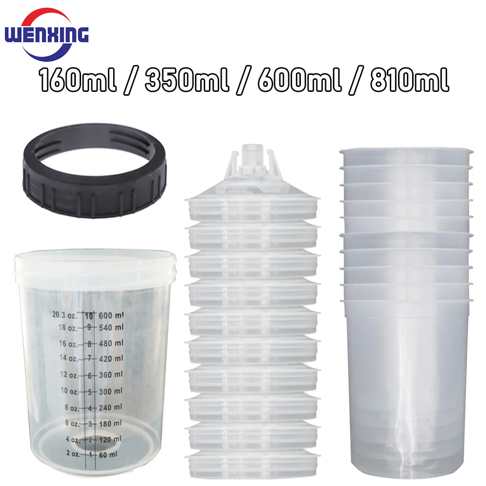 Imagem -01 - Spray Gun Paint Mixing Cup h o Quick Cup Pistola Tanque Copo de Tinta Descartável 160ml 350ml 600ml 810ml 10 Pcs spray gun paint mixing cup h o quick cup pistola tanque copo de tinta descartavel 160ml 350ml 600ml 810ml 10 pcs 01