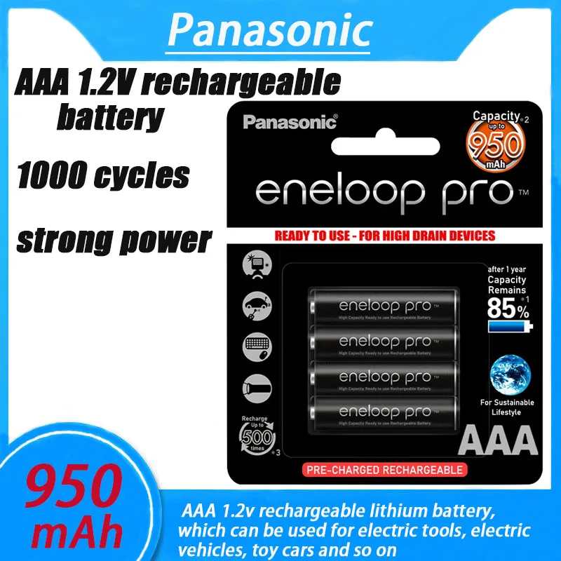 

8-64PCSPanasonic Original Eneloop Pro 950mAh AAA battery For Flashlight Toy Camera PreCharged high capacity Rechargeable Battery