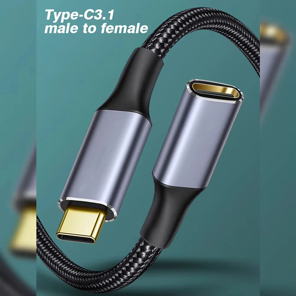 Byscoon USB C 3.1 Gen2 10Gbps Extension Cable Type C to Type C PD 100W QC 4.0 Fast Charging Cord For MacBook Pro 4k 60Hz Cable