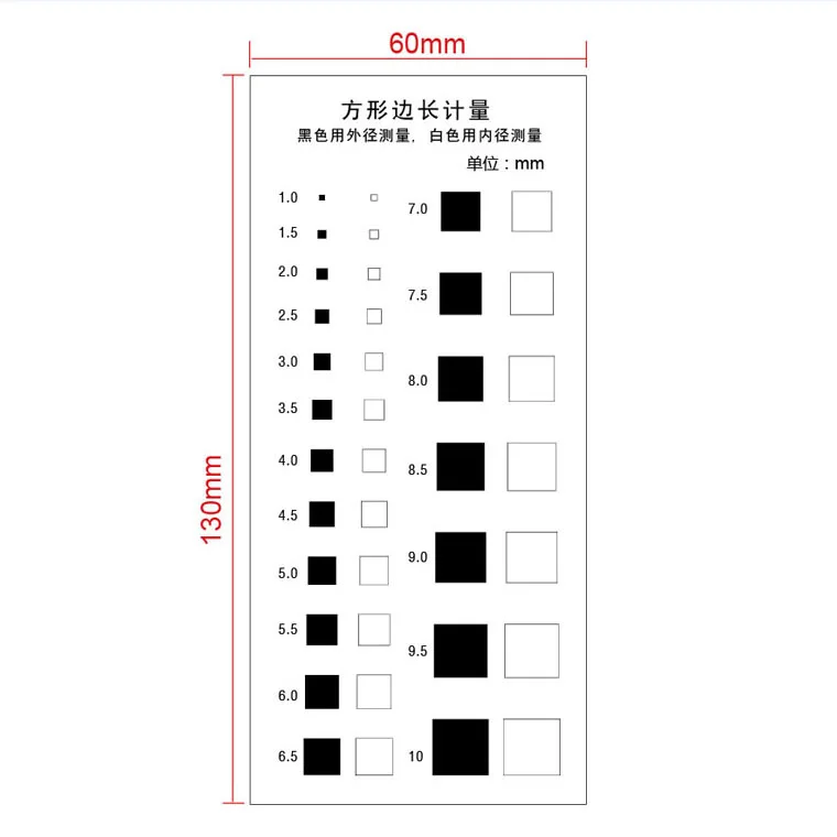 

Square Side Length Measurement Rectangular Side Length Square Area Gauge