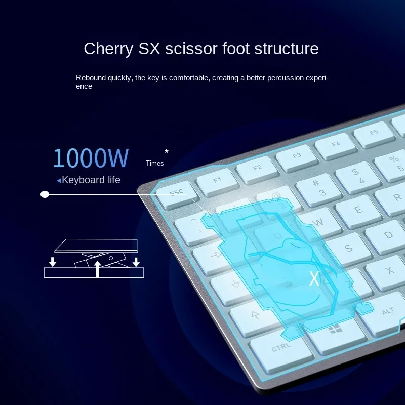 KC6000 Wired Membrane Keyboard Light Tone Business Office Typing Home Notebook 108 Keys Ultra-thin Key Scissor Foot Structure