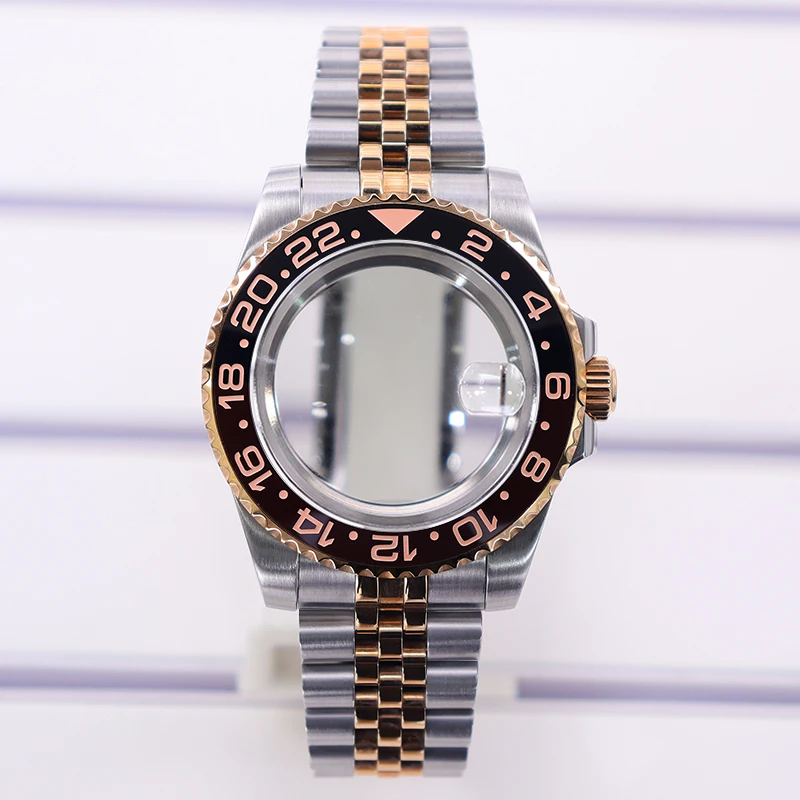 40mm watch case strap Sapphire Glass 120 Click For GMT NH35 NH36 NH34 NH70 NH72 4R36 Eta 2824 Miyota 8215 Movement Slide Buckle