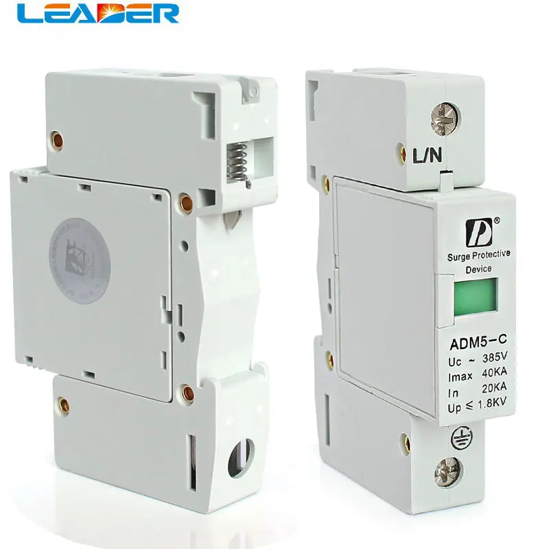 1P 40KA 110V 220V 380V AC Din Rail SPD Anti-lightning Voltage Surge Protector Device