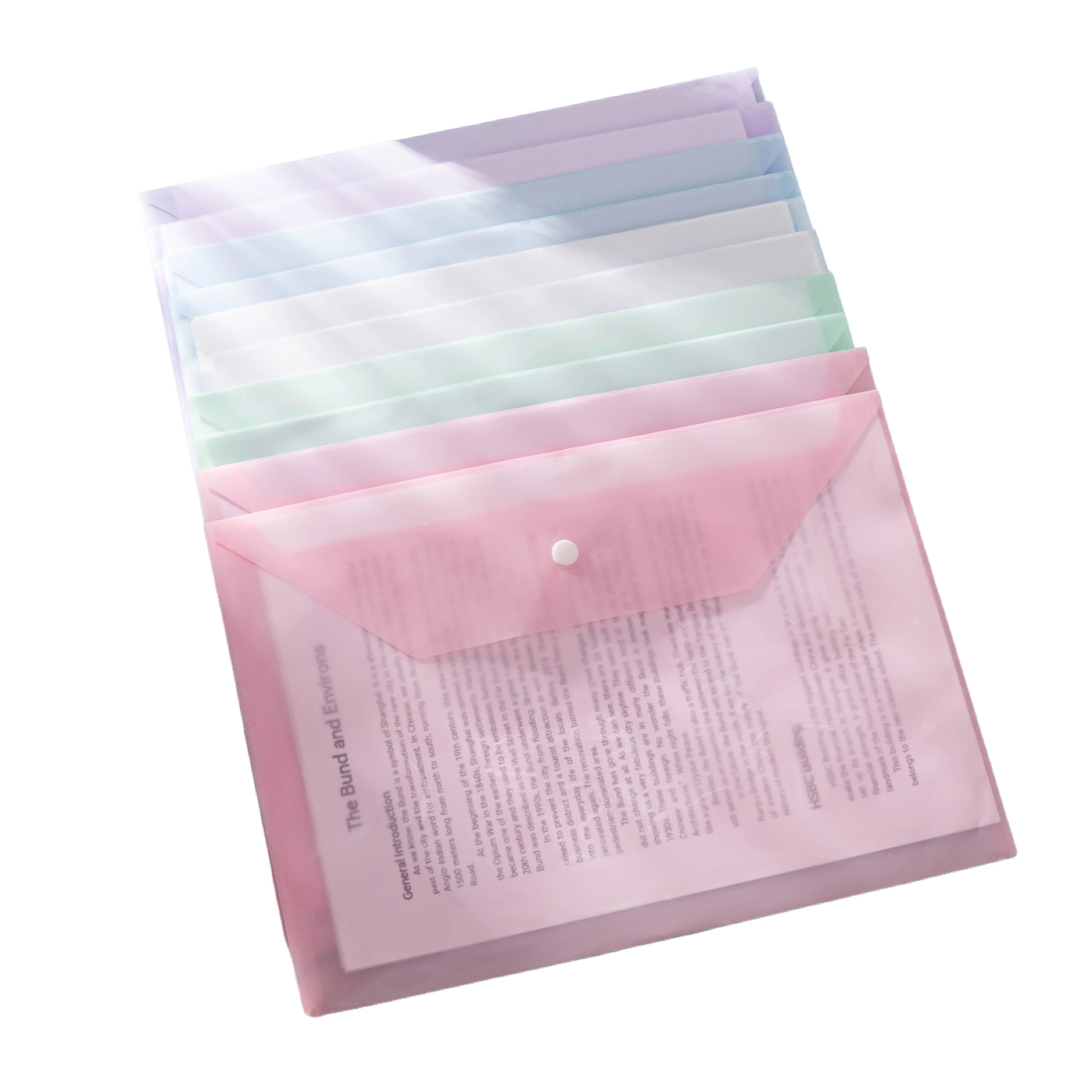 File Bag, Thickened Transparent Plastic A4 Snap-Button Type, Thickened Waterproof Test Paper Storage Bag, Large Capacity for Document Files and Papers