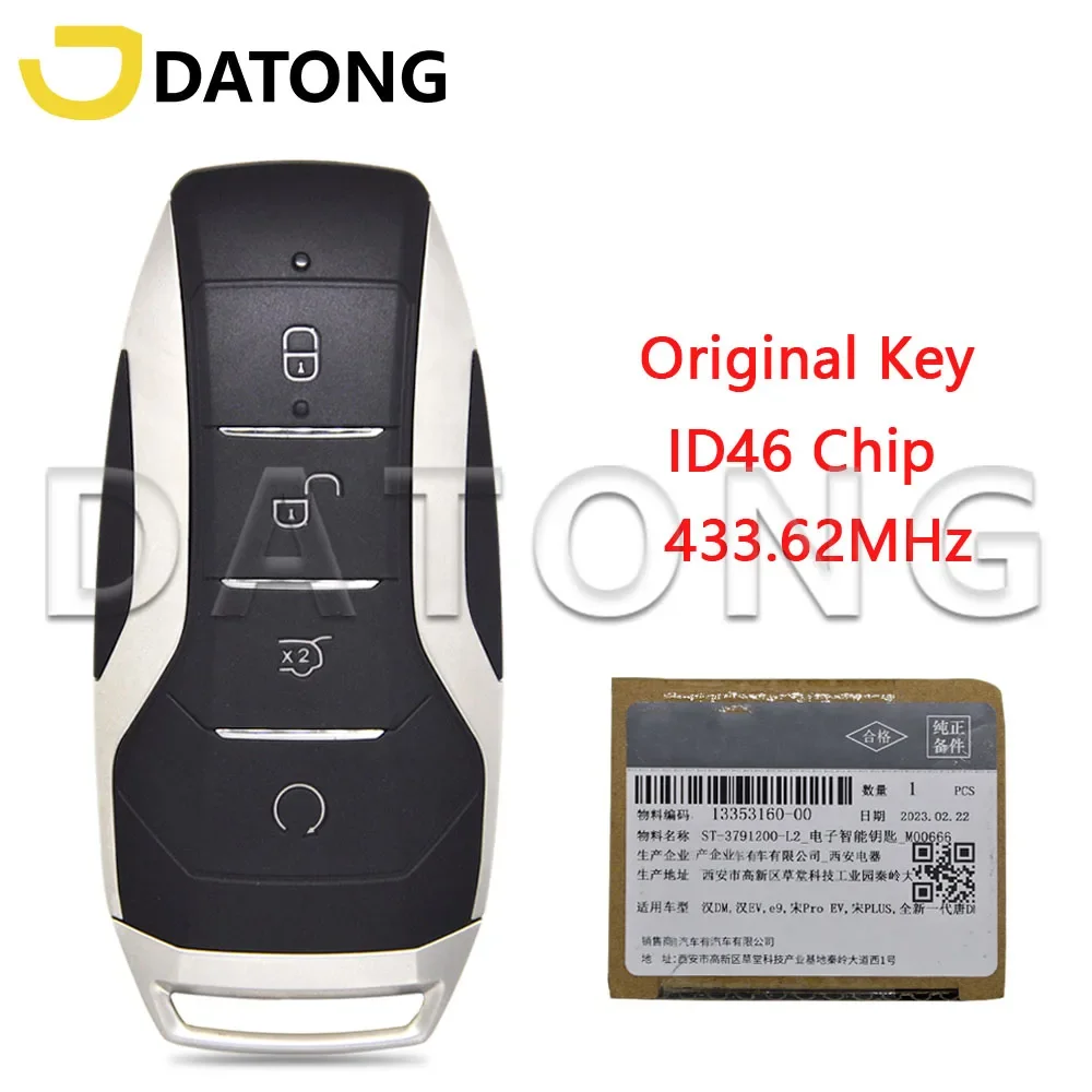 

Datong World Car Remote Control Key For BYD HAN DM EV e9 SON Pro Plus NEW TANG DON ID46 Chip 433.62MHz Original Card