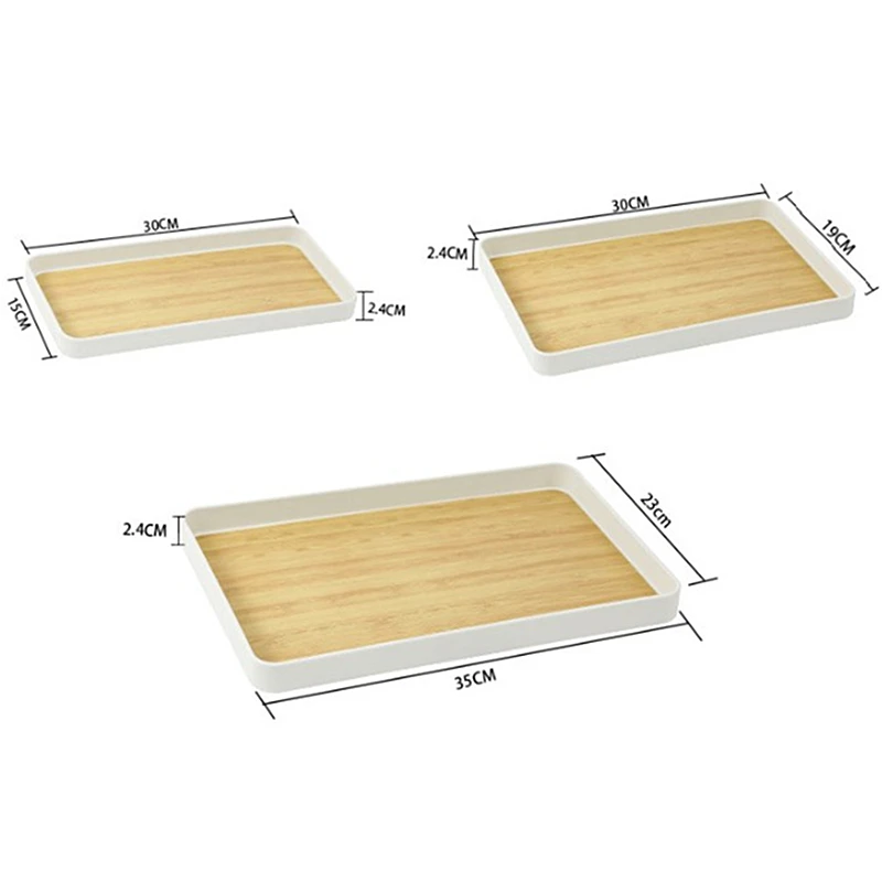 Bandeja De Armazenamento De Padrão De Bambu De Imitação, Placa Retangular De Bule Espessado, Ferramentas De Cozinha Multifuncionais, Estilo Japonês
