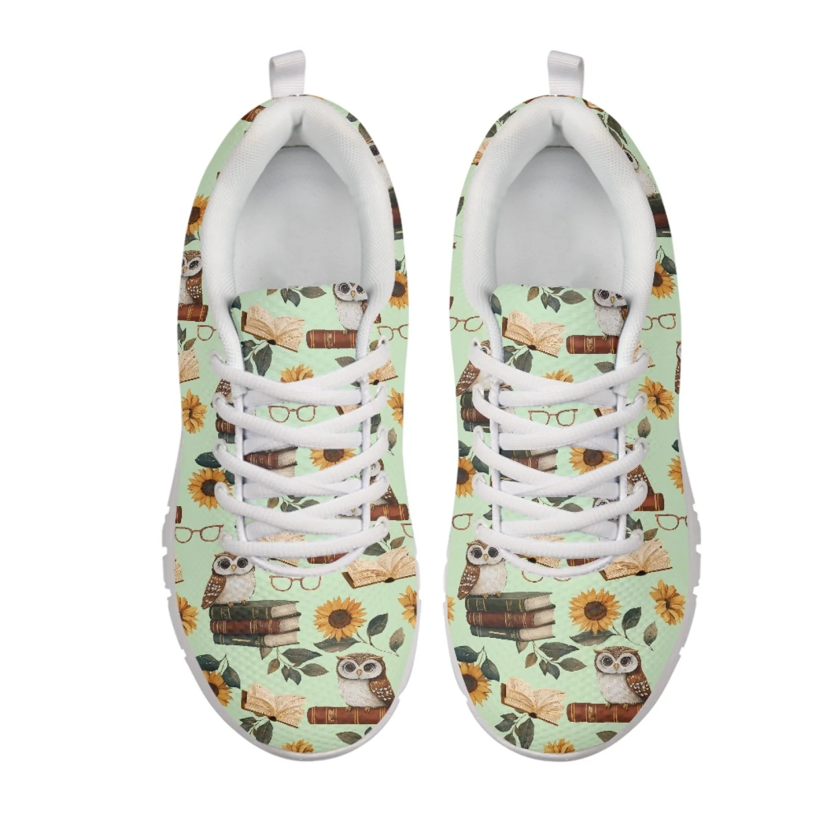 Coloranimal Owl Library Garden New Arrival Casual Walking Shoes for Men Mesh & EVA Sole Work Shoes Running Sneakers